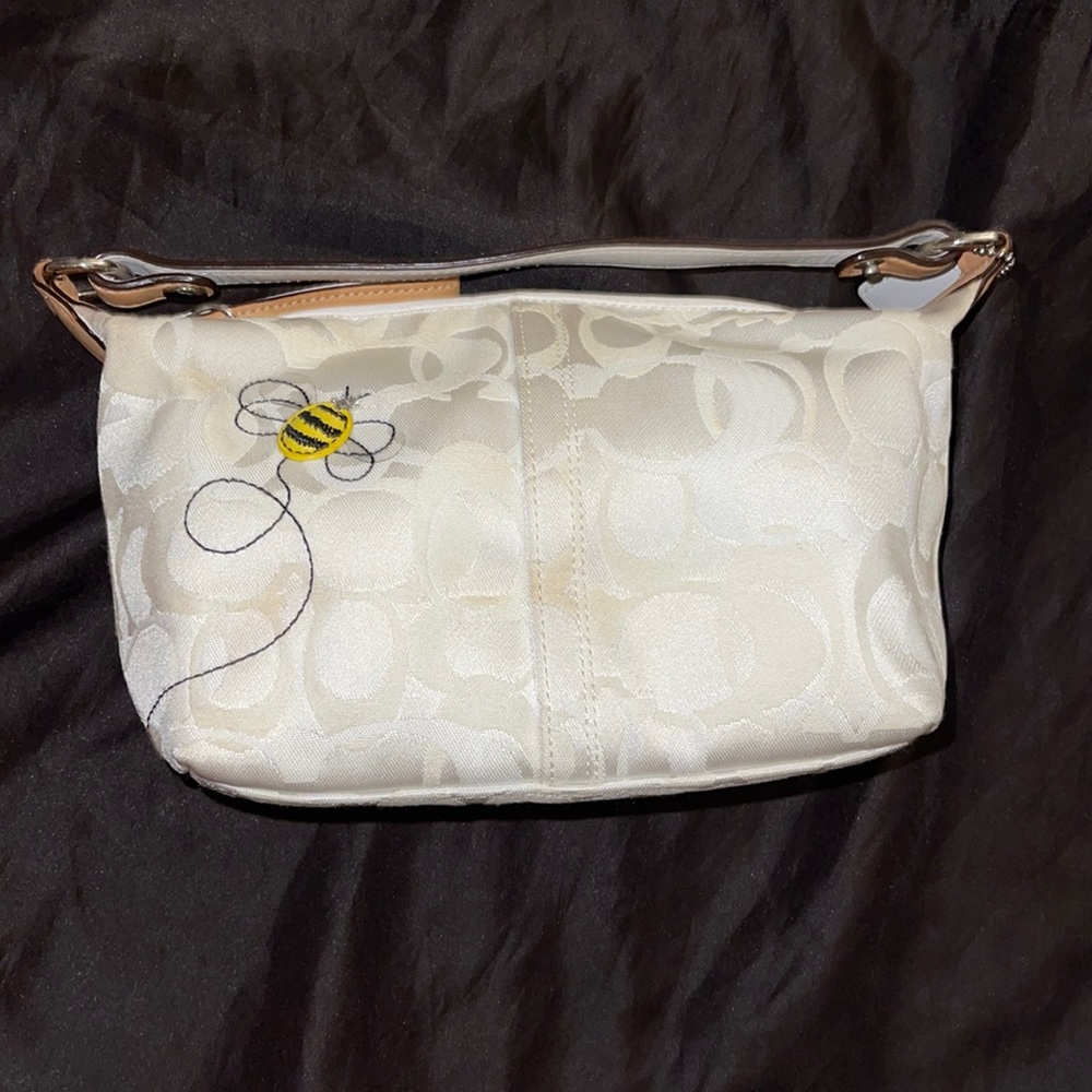 Coach bumble bee too handle pouch